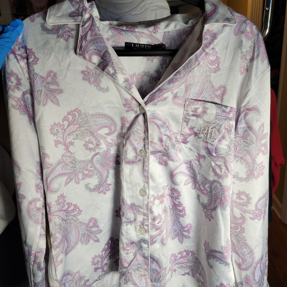 Ralph Lauren Pajama Top Satin Feel
